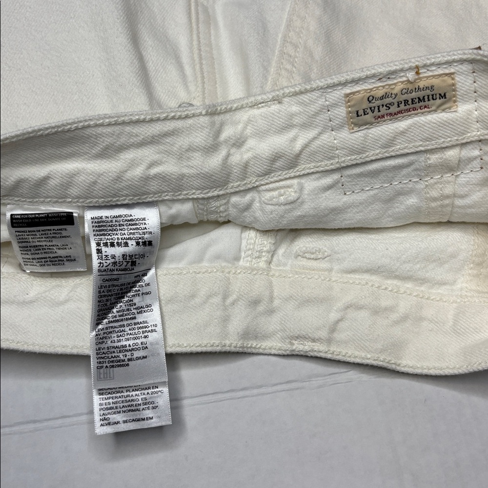 Levi’s cream Denim Mini Skirt, white tag, big E size 26 - Picture 5 of 9